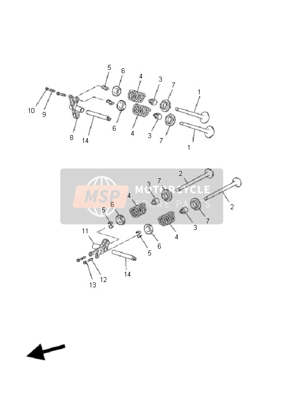 Yamaha VP125 X-CITY 2011 Soupape pour un 2011 Yamaha VP125 X-CITY